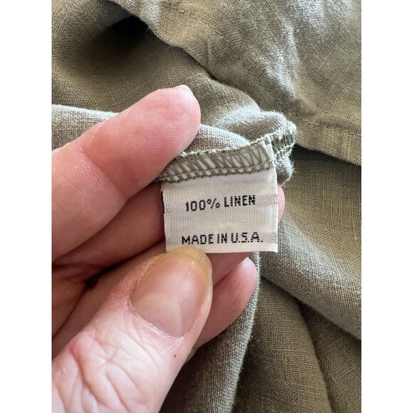Bryn Walker Huxley Tunic Tank Sage Green 100% Linen Lagenlook Minimalist Sz 1X - Picture 8 of 9